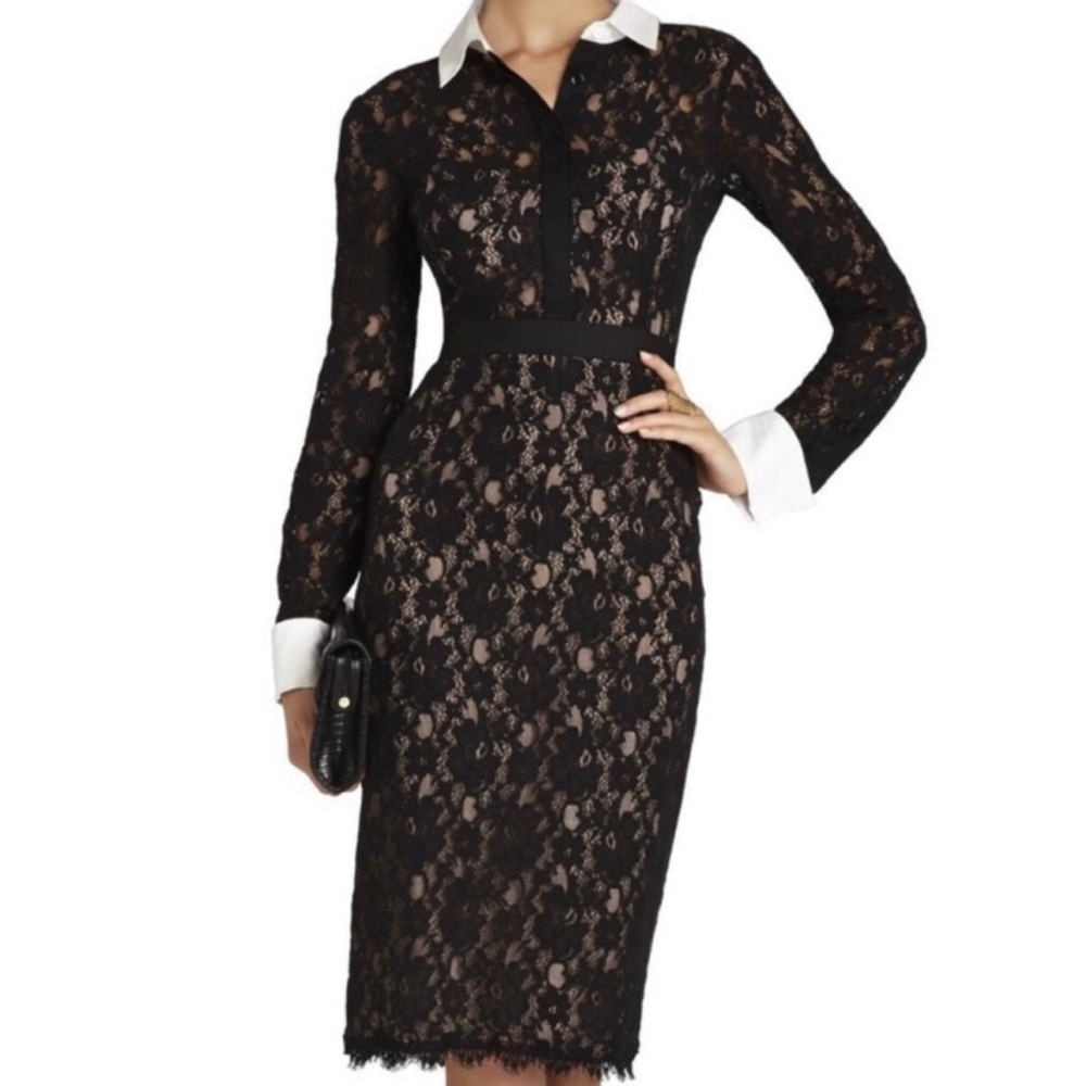BcbgMaxazria Olga open-back lace dress